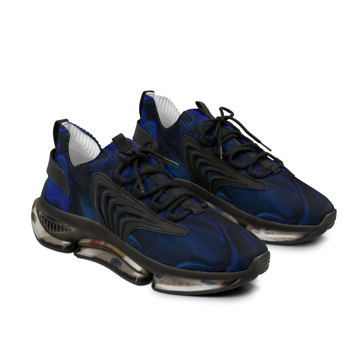 Ultralight Men's Mesh Sneakers - Stylish Blue Wave Design for All-Day Comfort