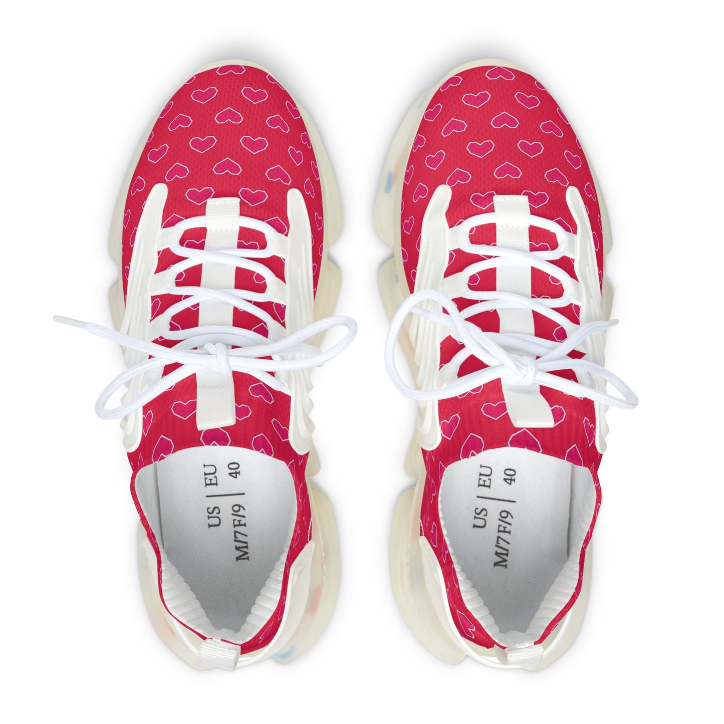 Stylish Women's Mesh Sneakers with Heart Pattern - Perfect for Casual Wear & Active Lifestyle