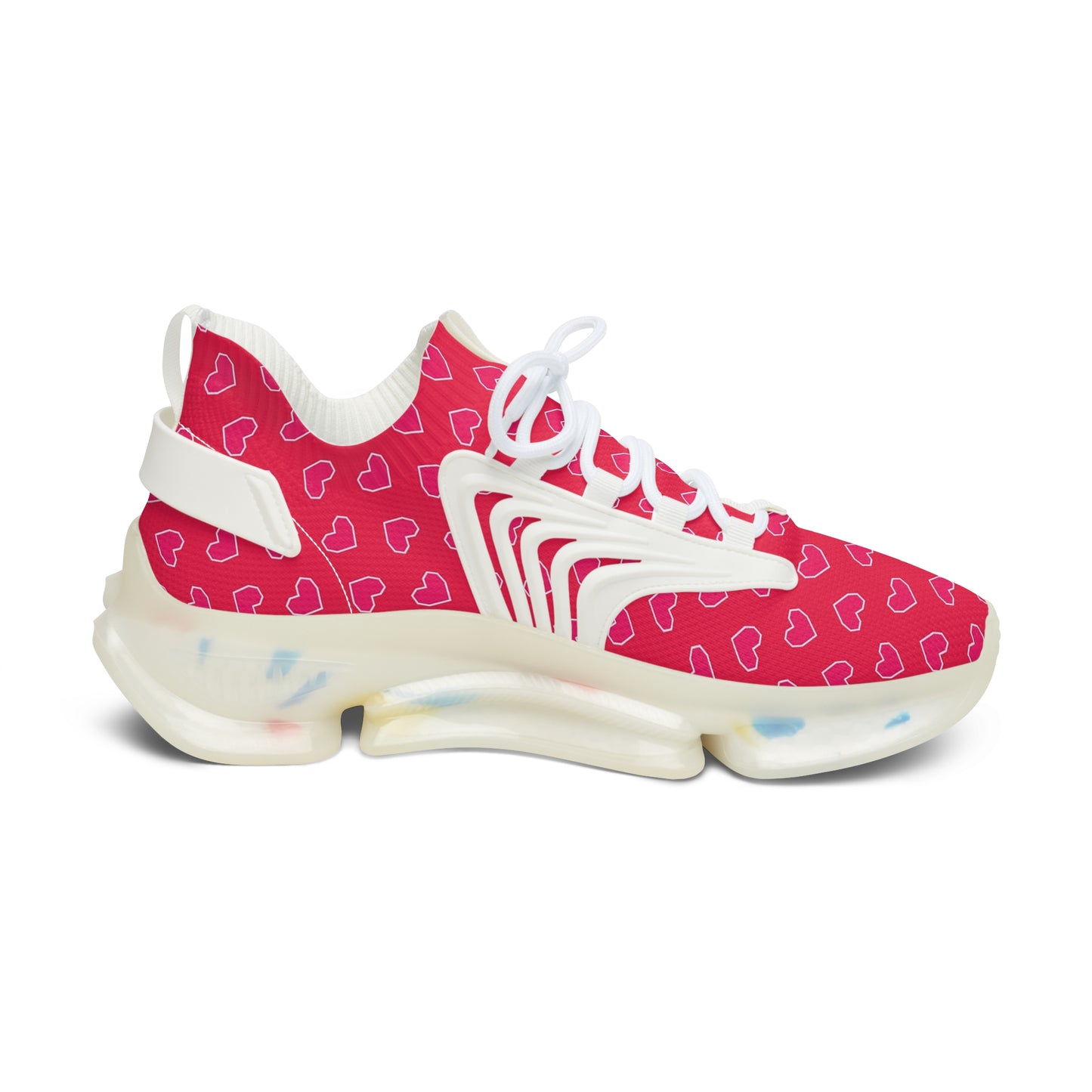 Stylish Women's Mesh Sneakers with Heart Pattern - Perfect for Casual Wear & Active Lifestyle