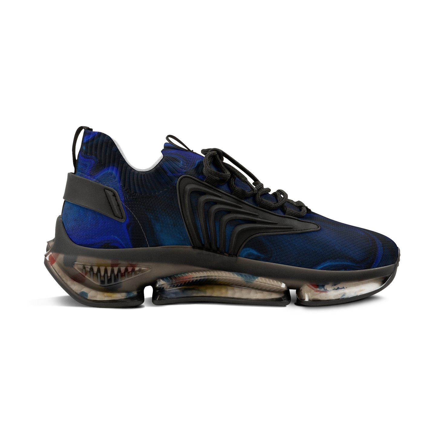 Ultralight Men's Mesh Sneakers - Stylish Blue Wave Design for All-Day Comfort